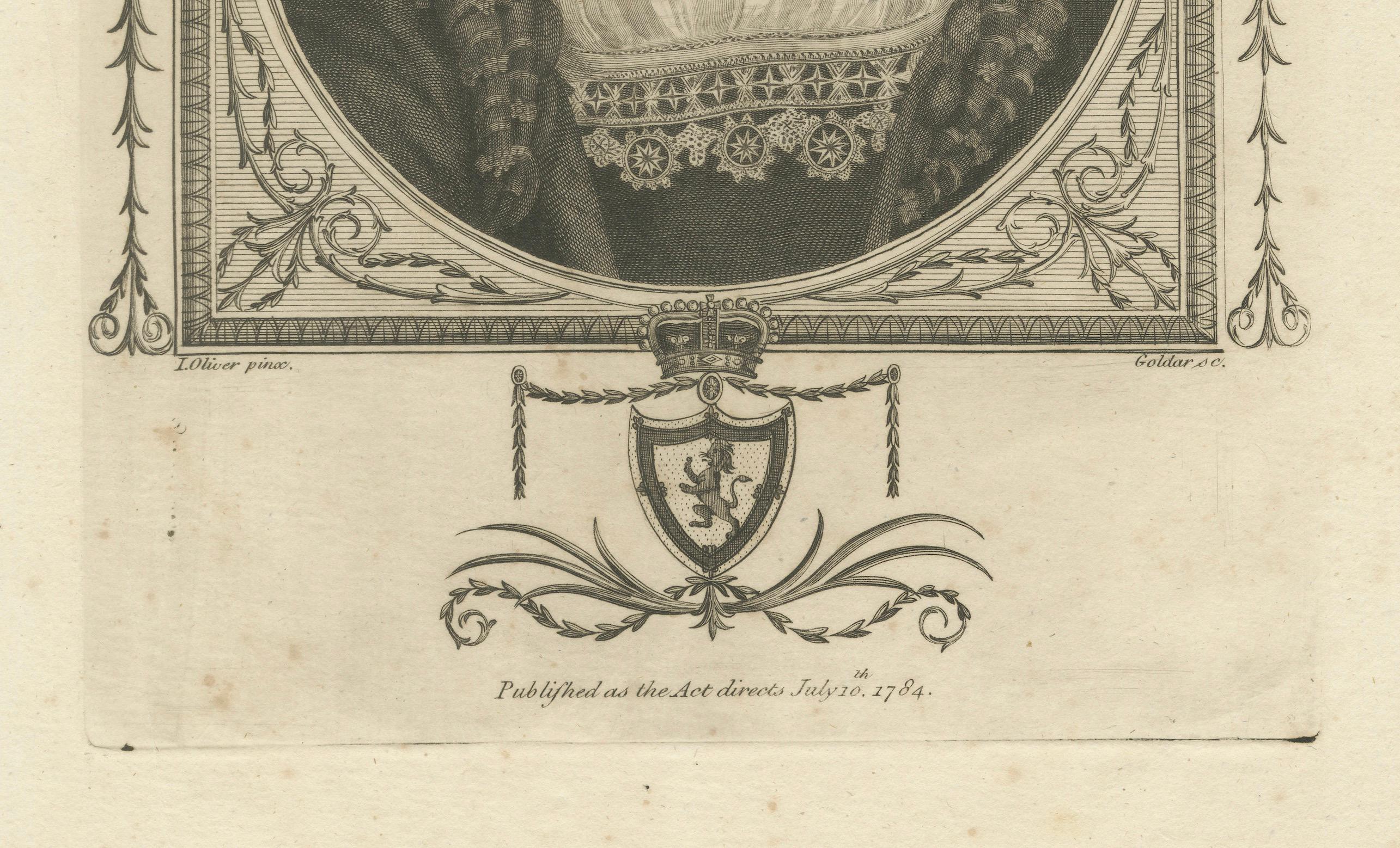 1784 Elegance gravée de Marie, reine d'Écosse - Monarque tragique Bon état - En vente à Langweer, NL