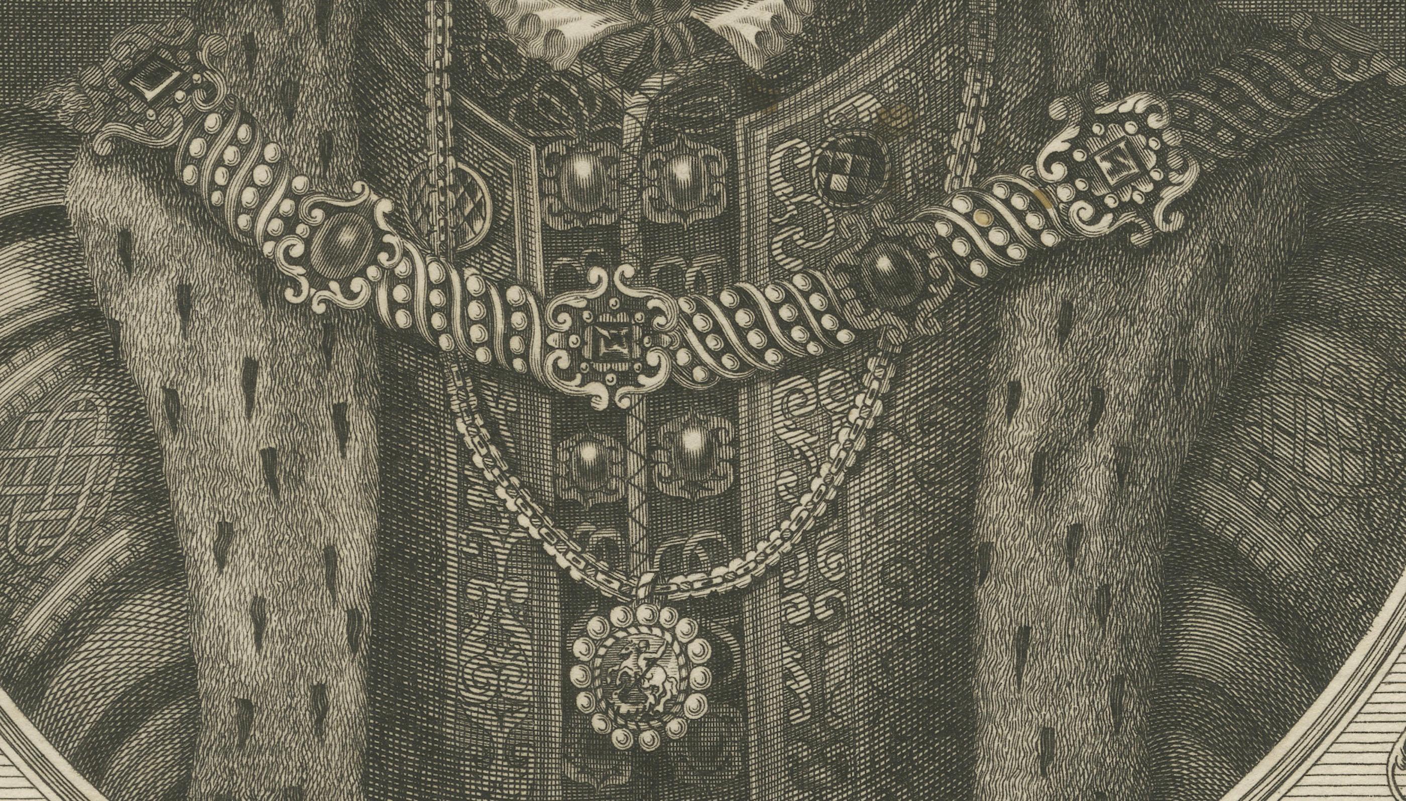 Paper 1784 Engraved Portrait of Henry VIII - Tudor Power and Prestige For Sale
