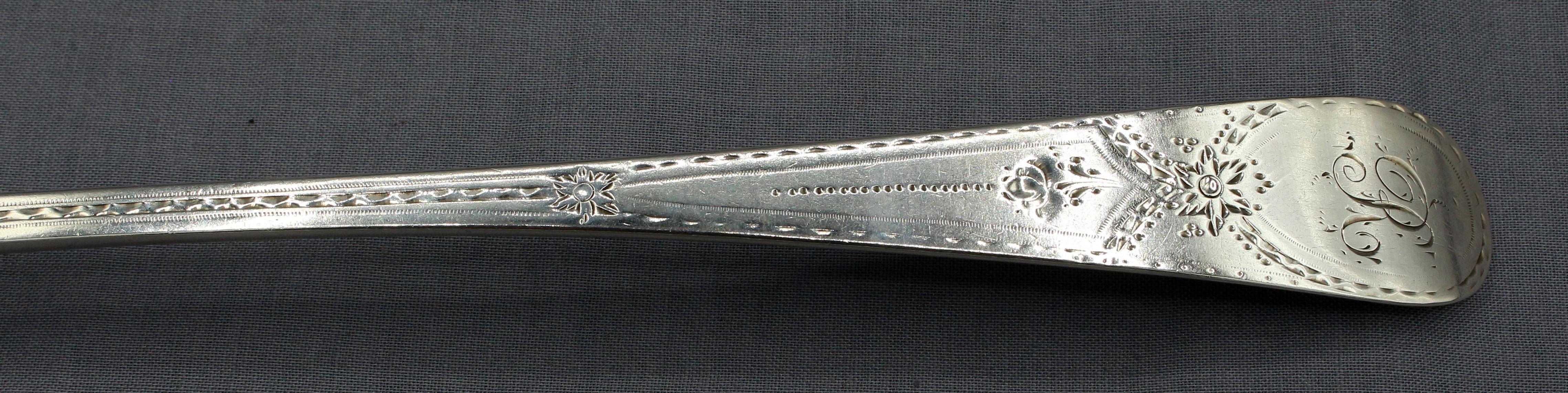 Anglais 1784 George III Period Sterling Silver Bast Spoon (Cuillère à Bast) en vente