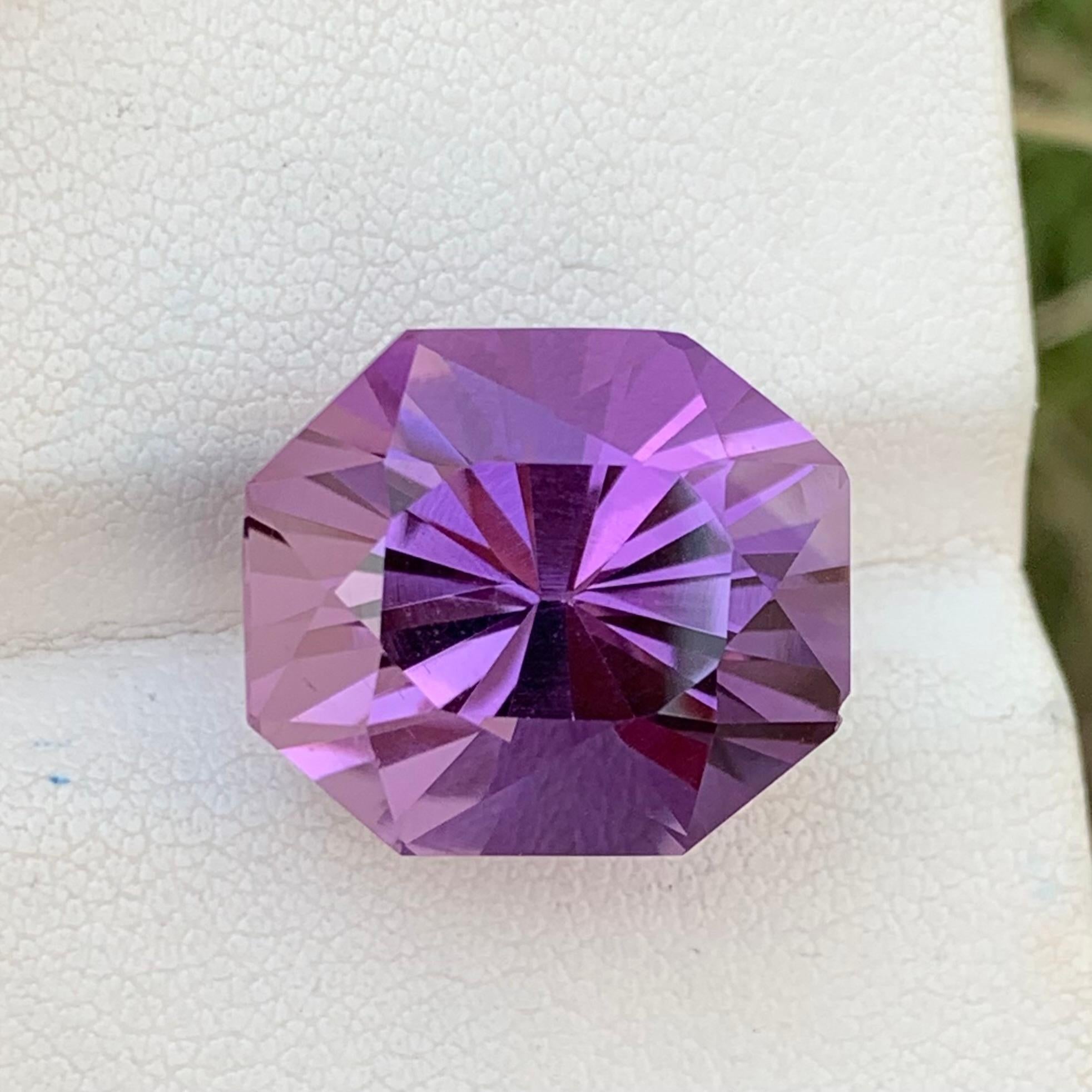 Loose Amethyst 
Weight: 17.85 Carats 
Dimension: 16.3x14.2x13.1 Mm
Origin: Brazil
Shape: Emerald 
Cut: Fancy
Color: Purple
Treatment: Non
Certificate: On Demand
Amethyst, a stunning variety of quartz, is cherished for its regal purple hues ranging