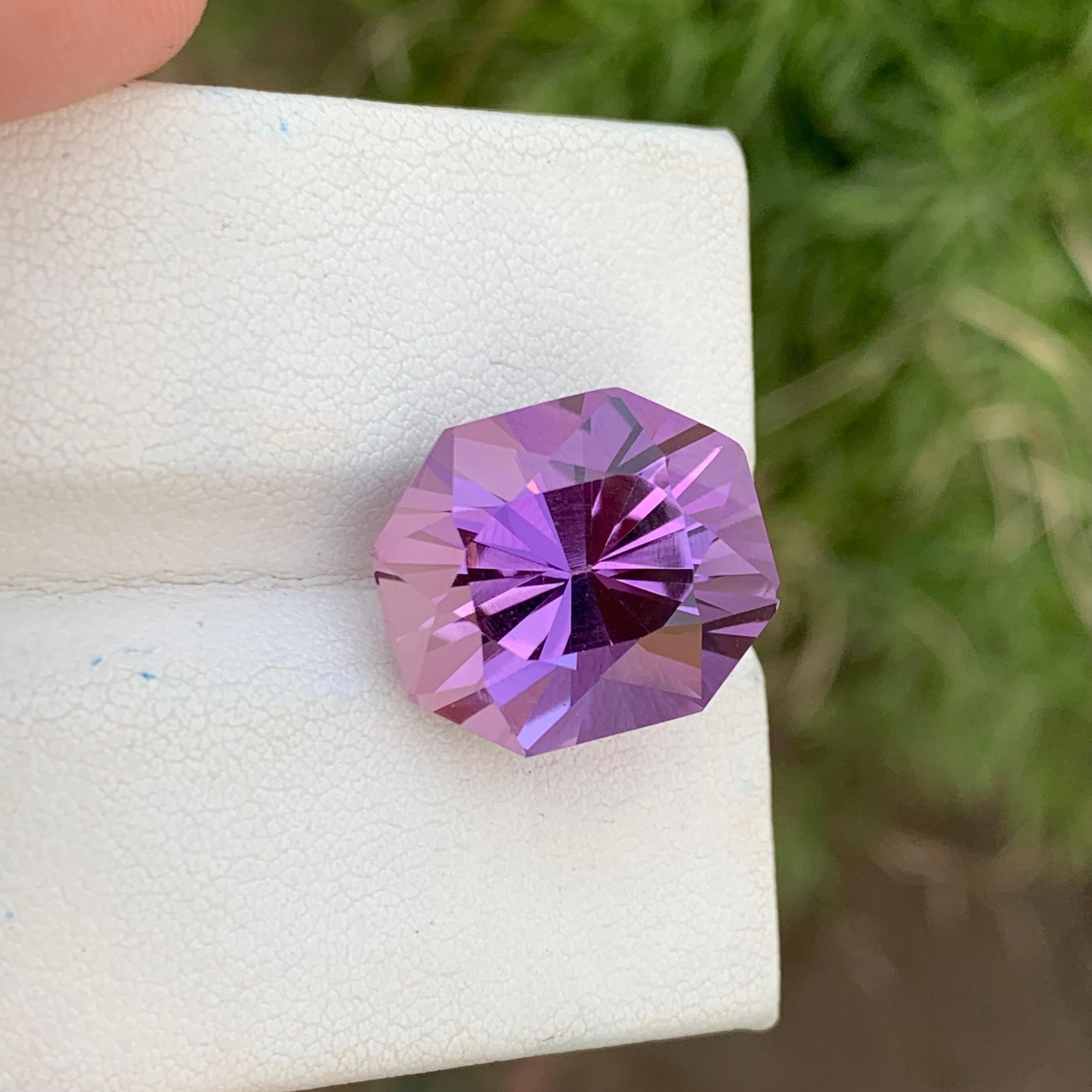 Emerald Cut 17.85 Carats Natural Loose Purple Amethyst Fancy Cut Gemstone  For Sale