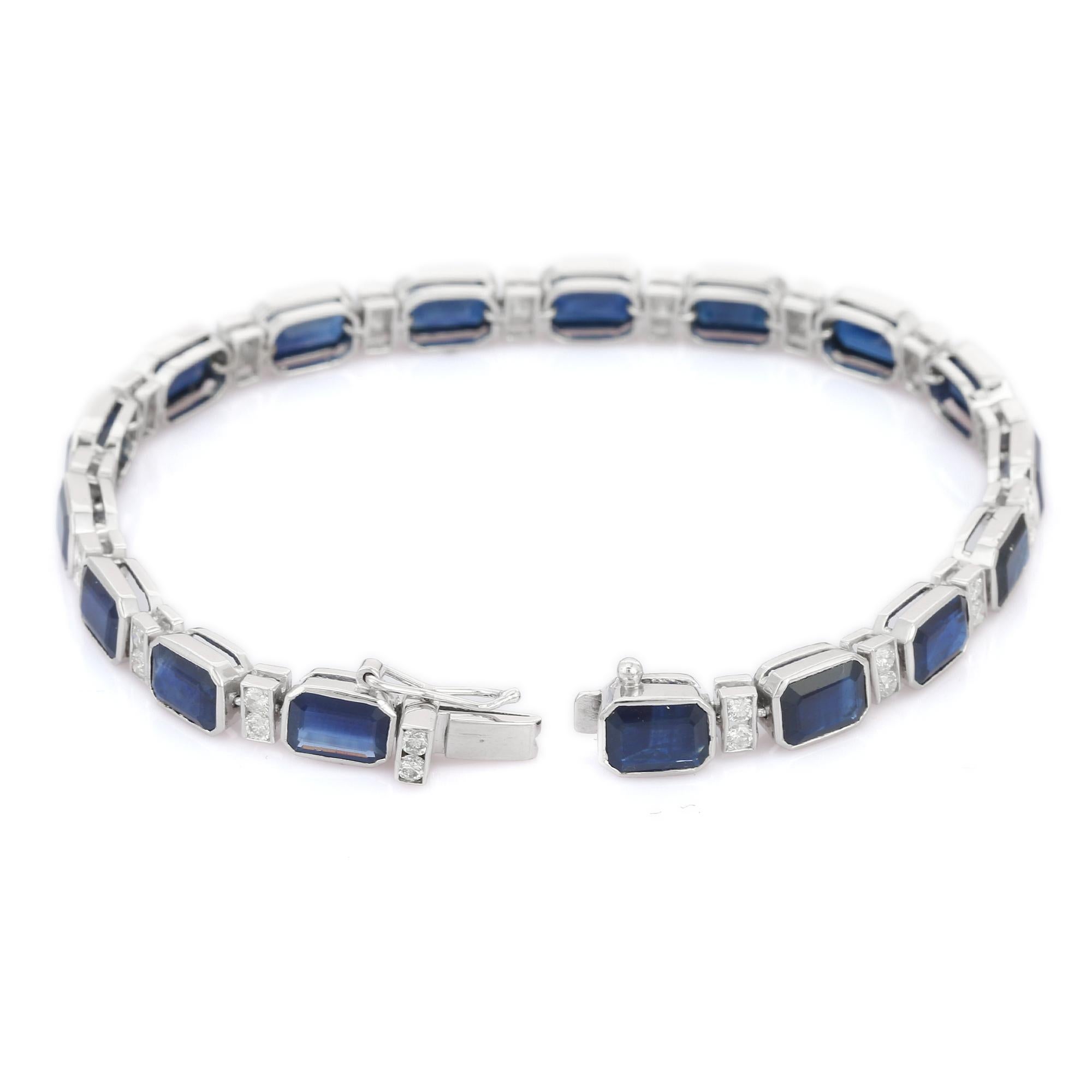 blue sapphire bracelet white gold