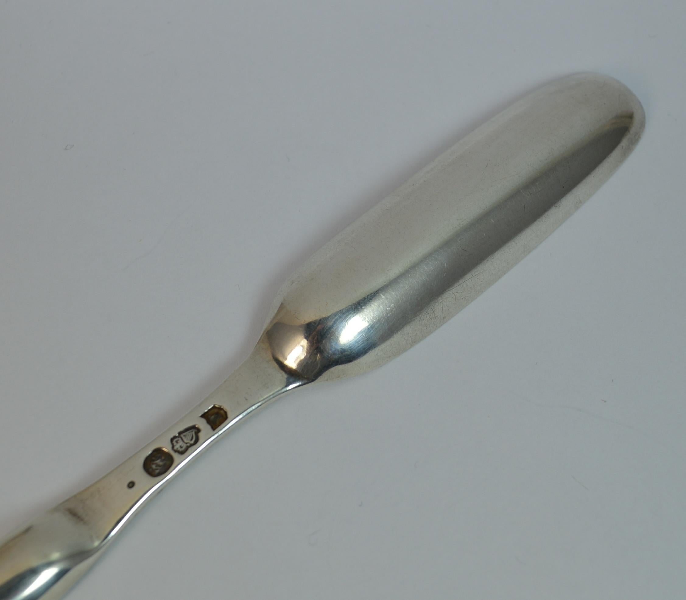 George III 1785 Georgian Dublin Irish Silver Double Marrow Scoop Spoon