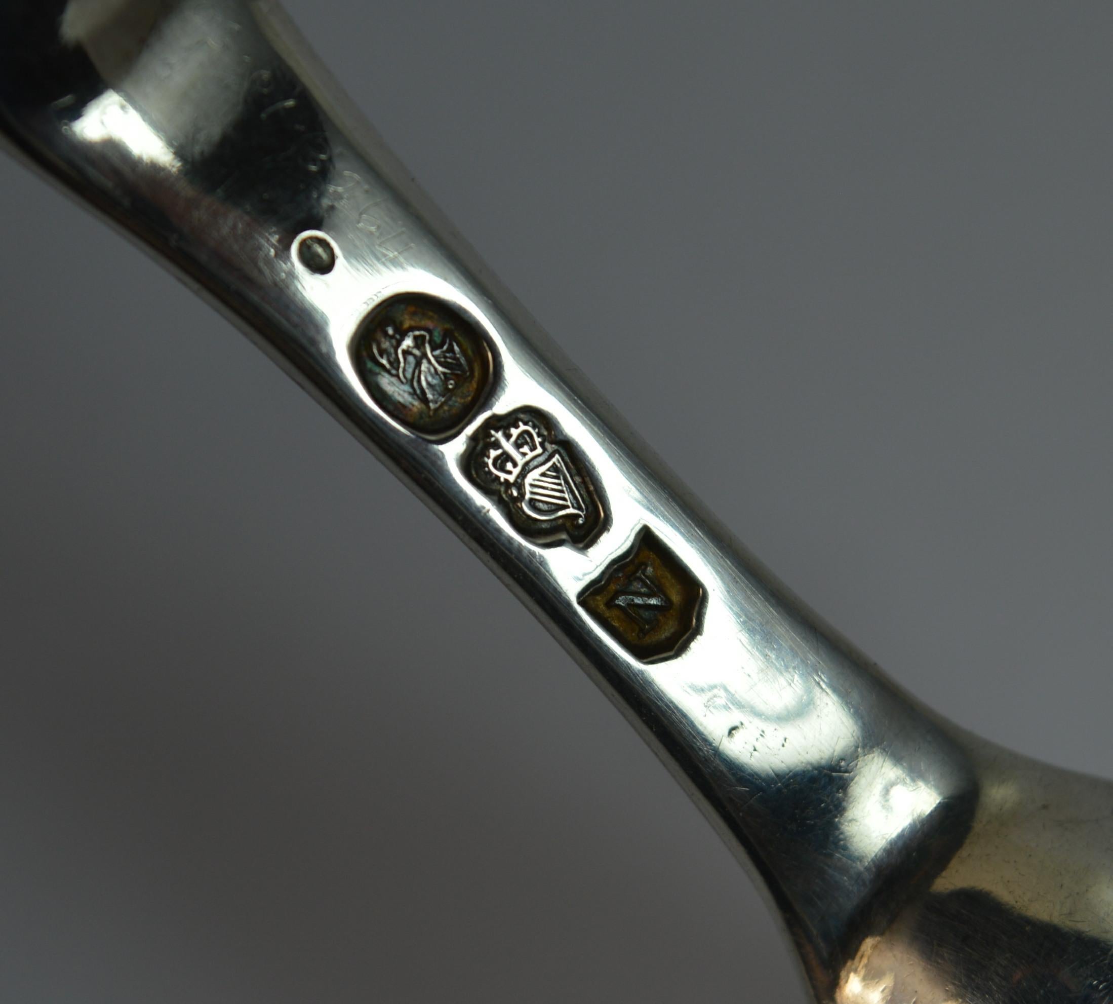 1785 Georgian Dublin Irish Silver Double Marrow Scoop Spoon In Good Condition In St Helens, GB