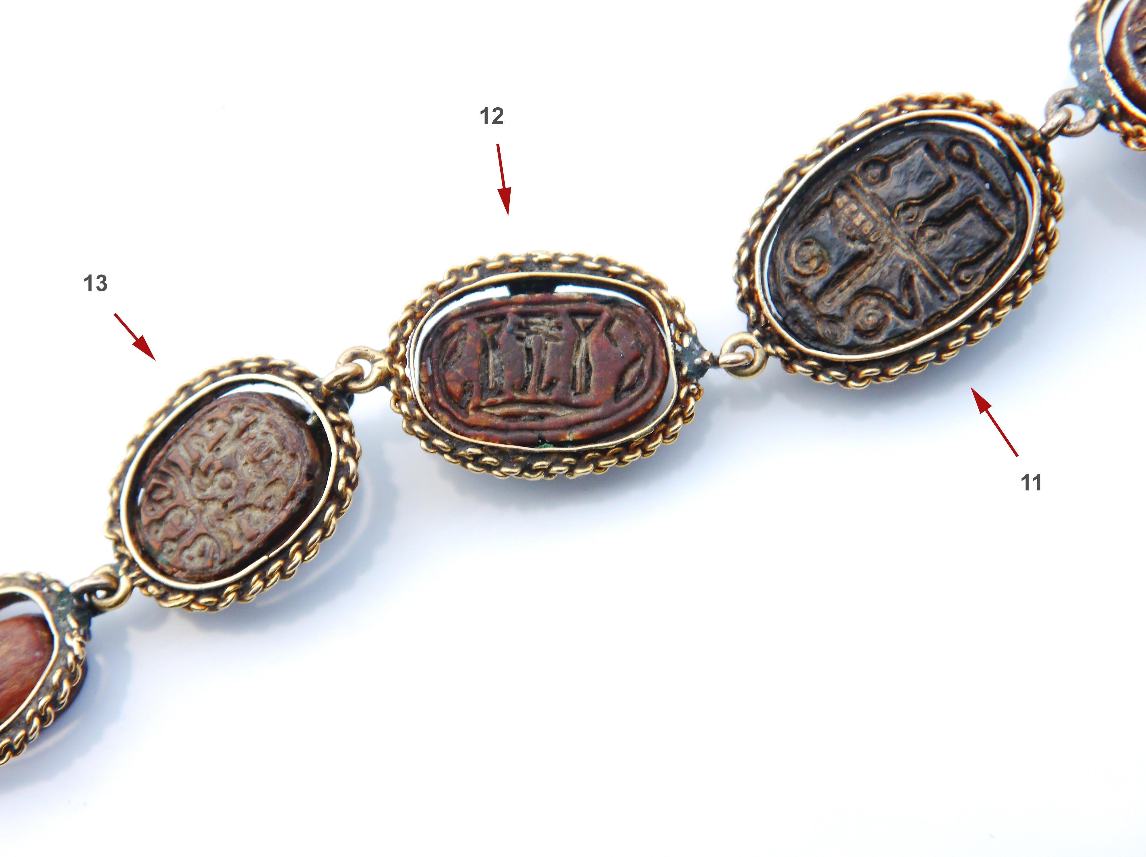 1786 -1567 BC Hyksos Skarabäus Ägyptische Revival Halskette 18K Gold /37,5cm/51gr im Angebot 6