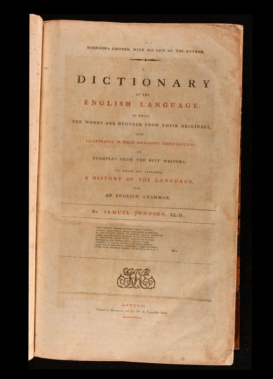 European 1786 A Dictionary of the English Language For Sale