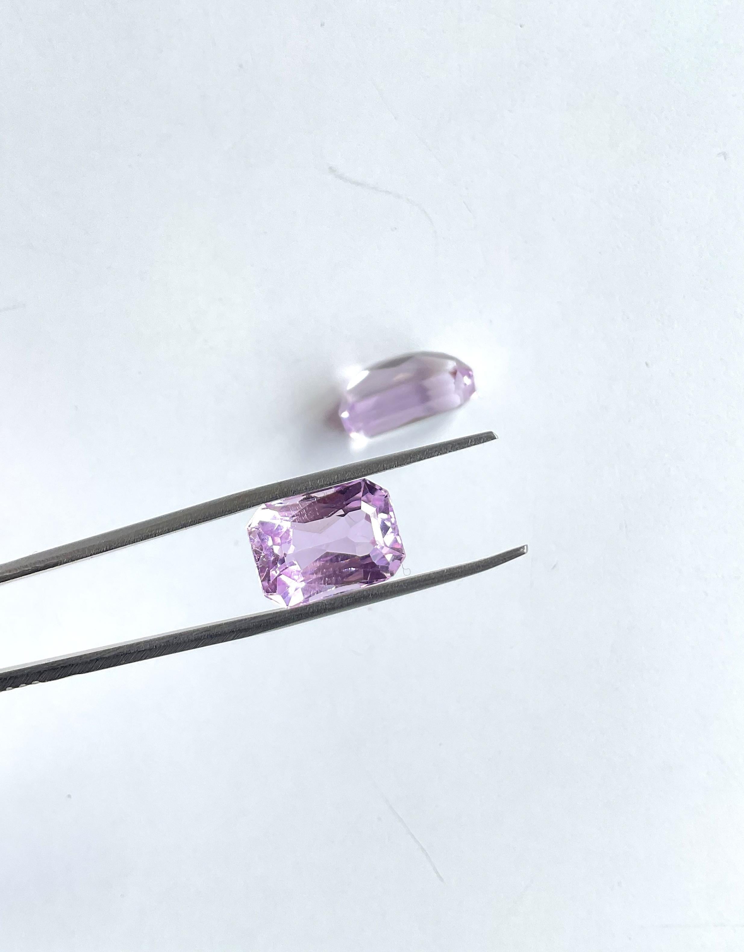 17.86 Carats Pink Kunzite Octagon Natural Cut Stones For Fine Gem Jewellery For Sale 4