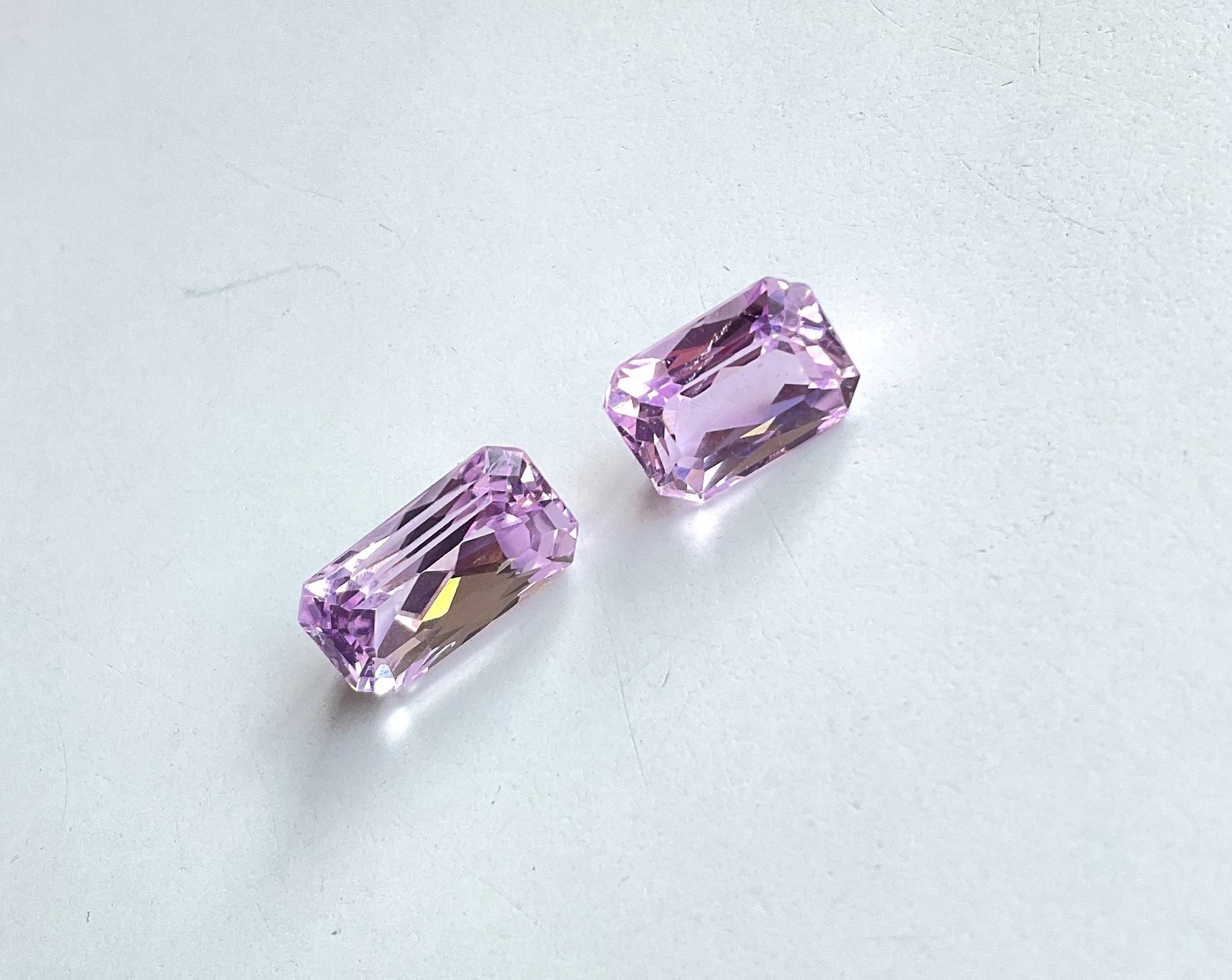 17.86 Carats Pink Kunzite Octagon Natural Cut Stones For Fine Gem Jewellery For Sale 1
