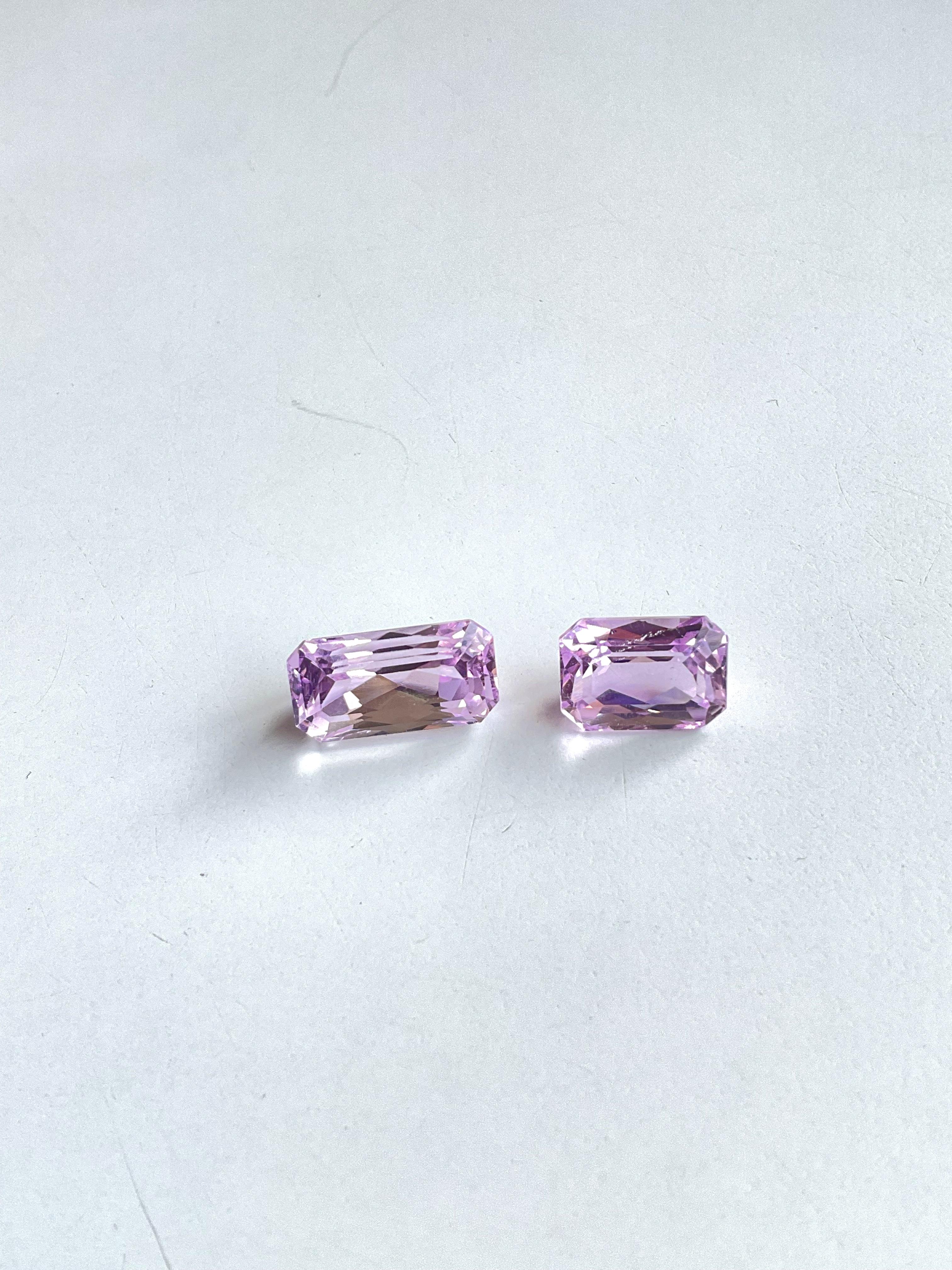 17.86 Carats Pink Kunzite Octagon Natural Cut Stones For Fine Gem Jewellery For Sale 2