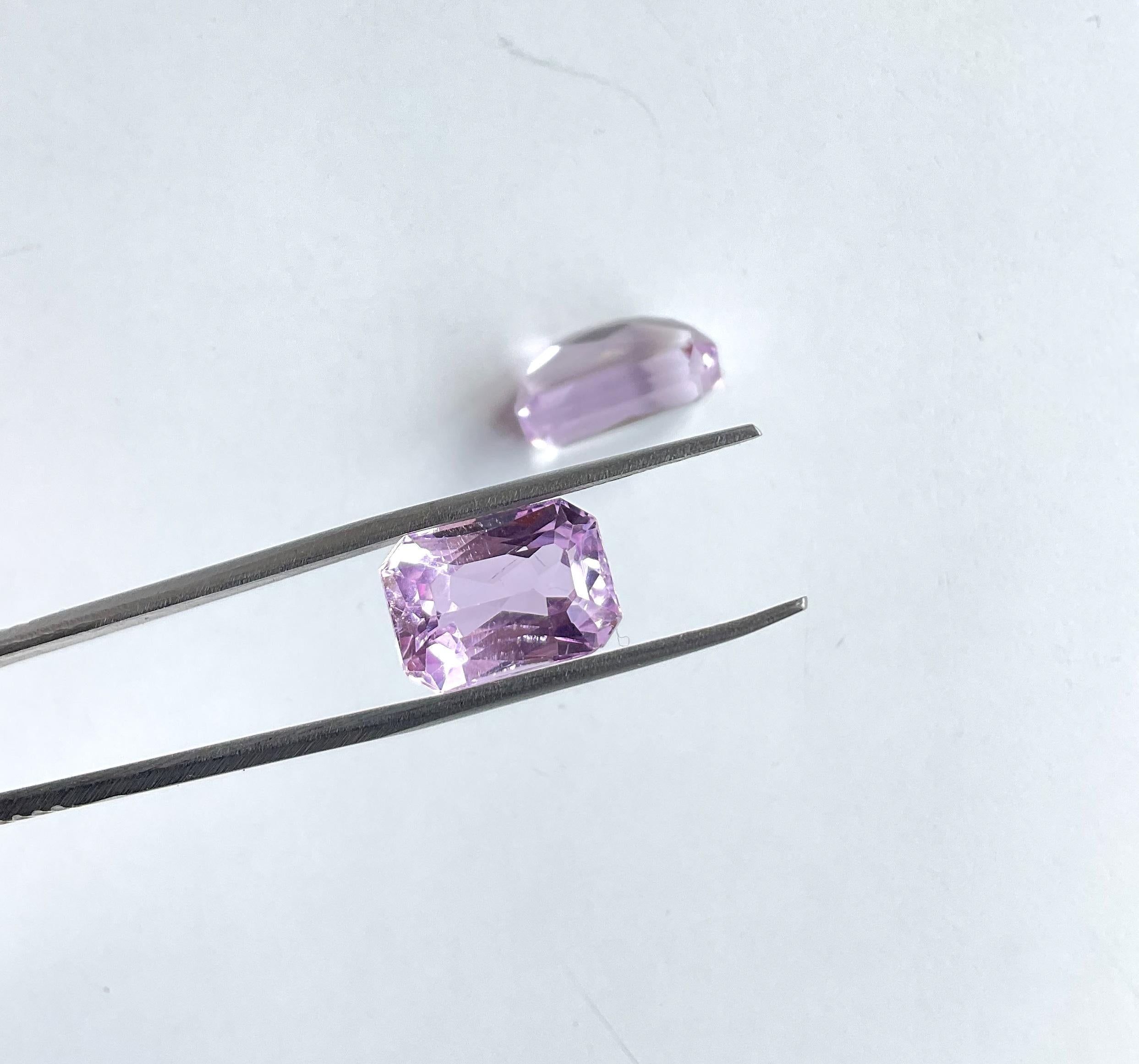 17.86 Carats Pink Kunzite Octagon Natural Cut Stones For Fine Gem Jewellery For Sale 3