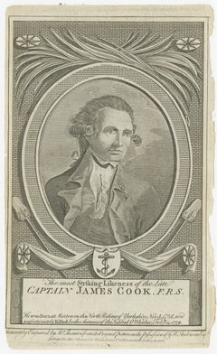 1786 Engraved Portrait of Captain James Cook by M. Thornton