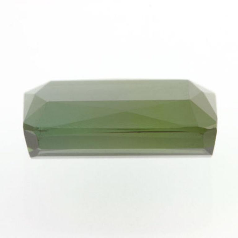 Women's or Men's 17.86 Carat Loose Tourmaline Gemstone, Genuine Green Rectangular For Sale