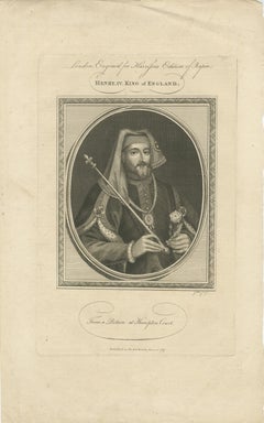 1787 Engraved Portrait of King Henry IV - Lancastrian Sovereign
