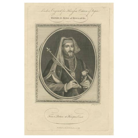 1787 Engraved Portrait of King Henry IV - Lancastrian Sovereign