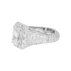 17.88 Carat Emerald Diamond Ring 18K White Gold Unparalleled Brilliance