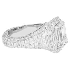 17.88 Carat Emerald Diamond Ring 18K White Gold Unparalleled Brilliance