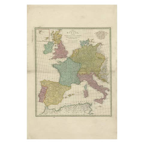 1788 Map of Europe - France, Italy, Spain, Germany, Great Britain & Ireland
