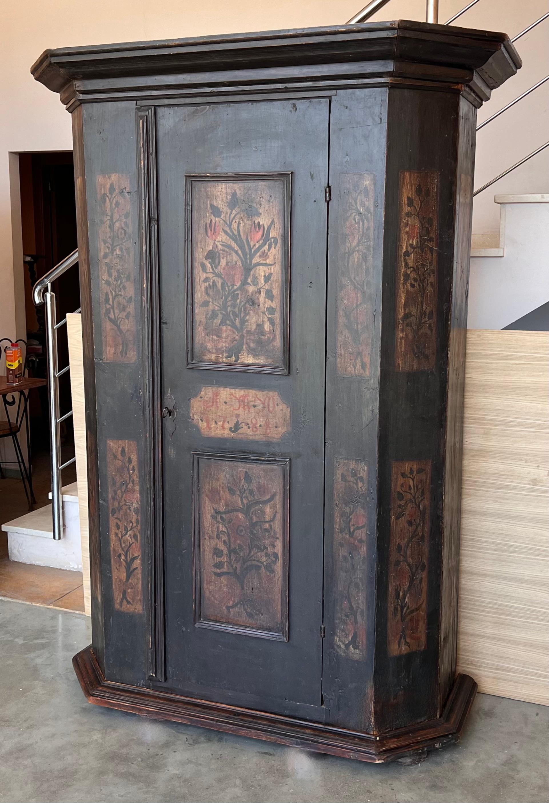 Armario pintado español de 1788 Español en venta