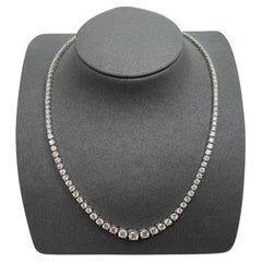 17.89 Carat Natural Diamond Riviera Graduated Necklace.