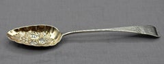 1789 Cuillère à dessert anglaise en argent et en vermeil par Charles Hougham