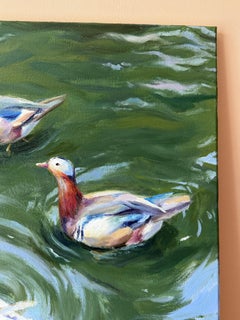 Mandarin Ducks, Realist Animal Painting, Oil on Canvas, 2026