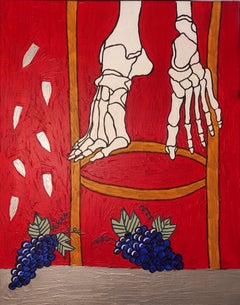 «¿Has estado con Él, Señor?», pintura ingenua de naturaleza muerta, acrílico sobre lienzo