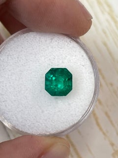 1,78ct AAA+ Fesselnder Muzo Grüner Asscher Schliff Kolumbianischer Edelstein 7x7 Echte Mai