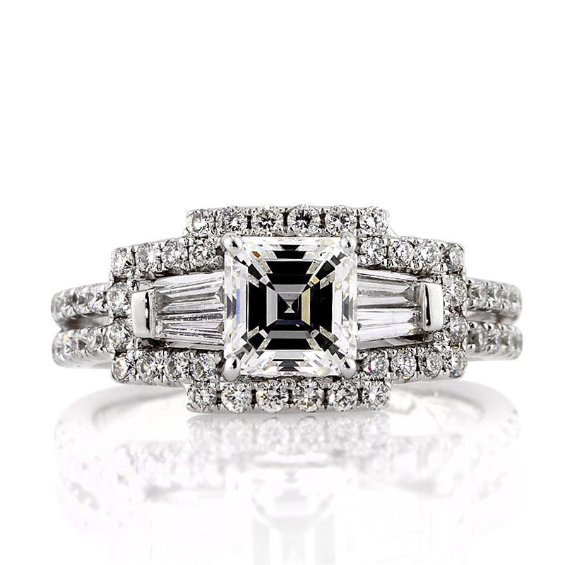 1.78ct Asscher Cut Diamond Engagement Ring