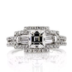 1.78ct Asscher Cut Diamond Engagement Ring