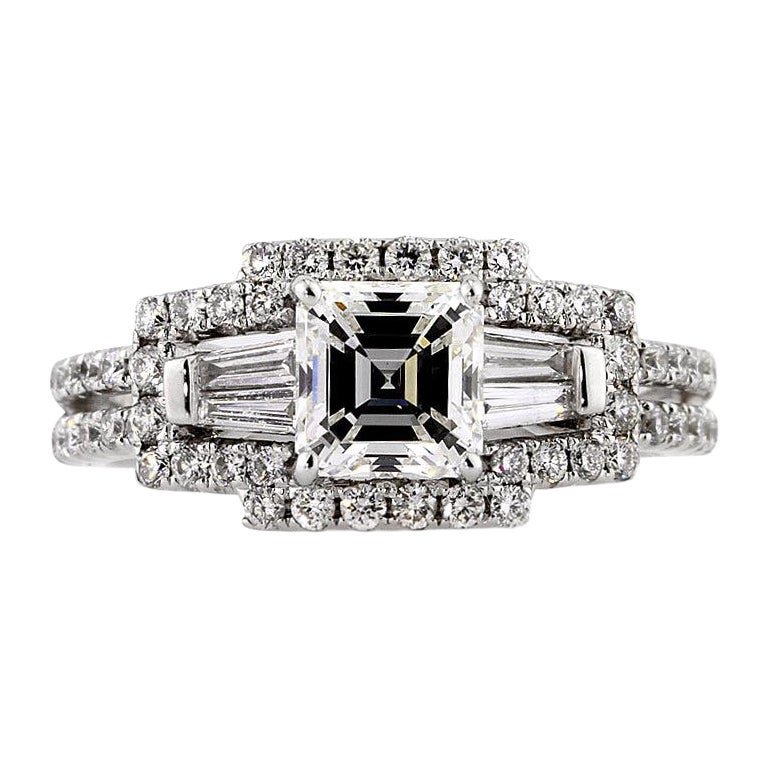 1.78ct Asscher Cut Diamond Engagement Ring