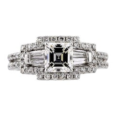 1.78ct Asscher Cut Diamond Engagement Ring