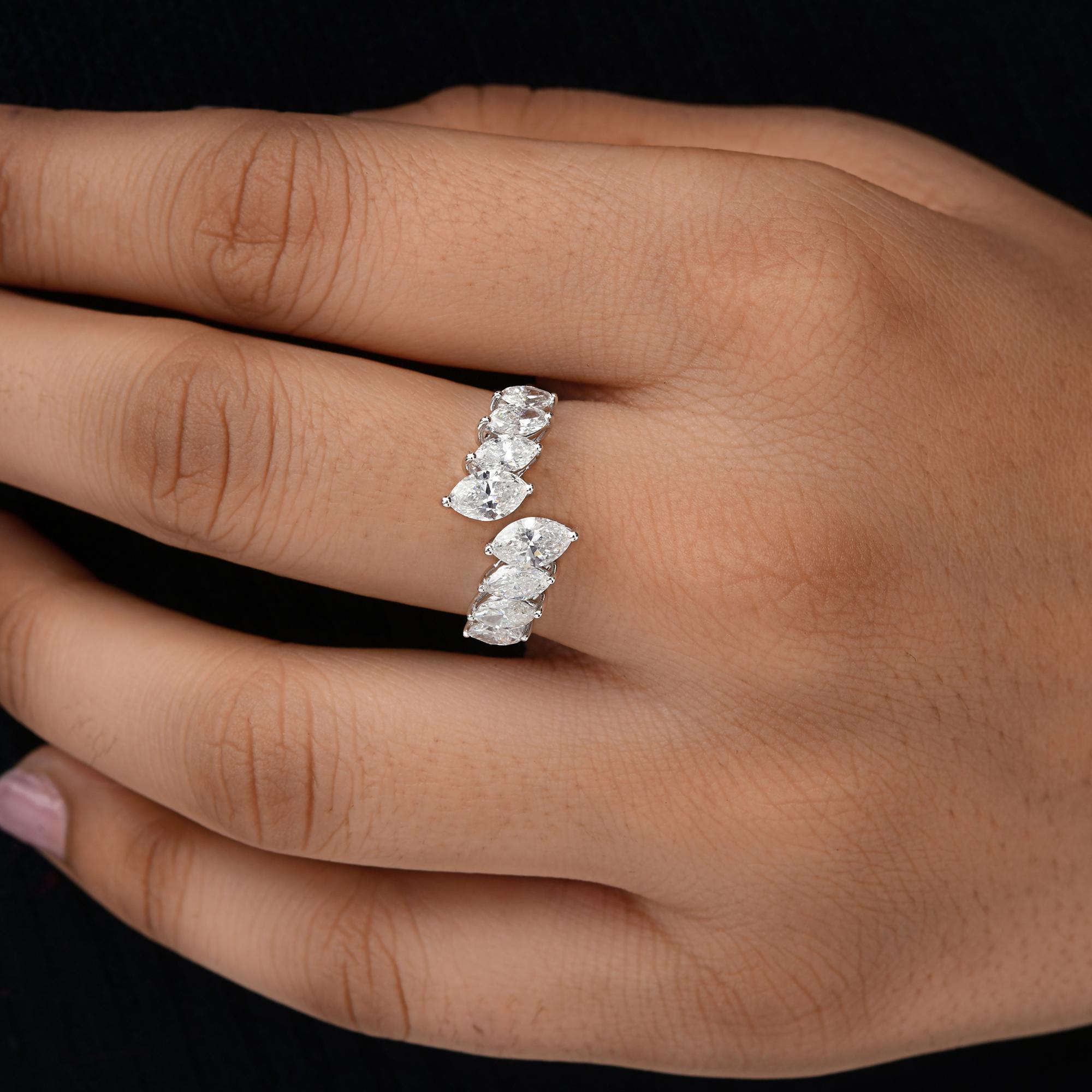 Im Angebot: 1.78Ct Marquise Cut Diamond Open Ring 14k Weißgold Frauen Engagement Geschenk () 2