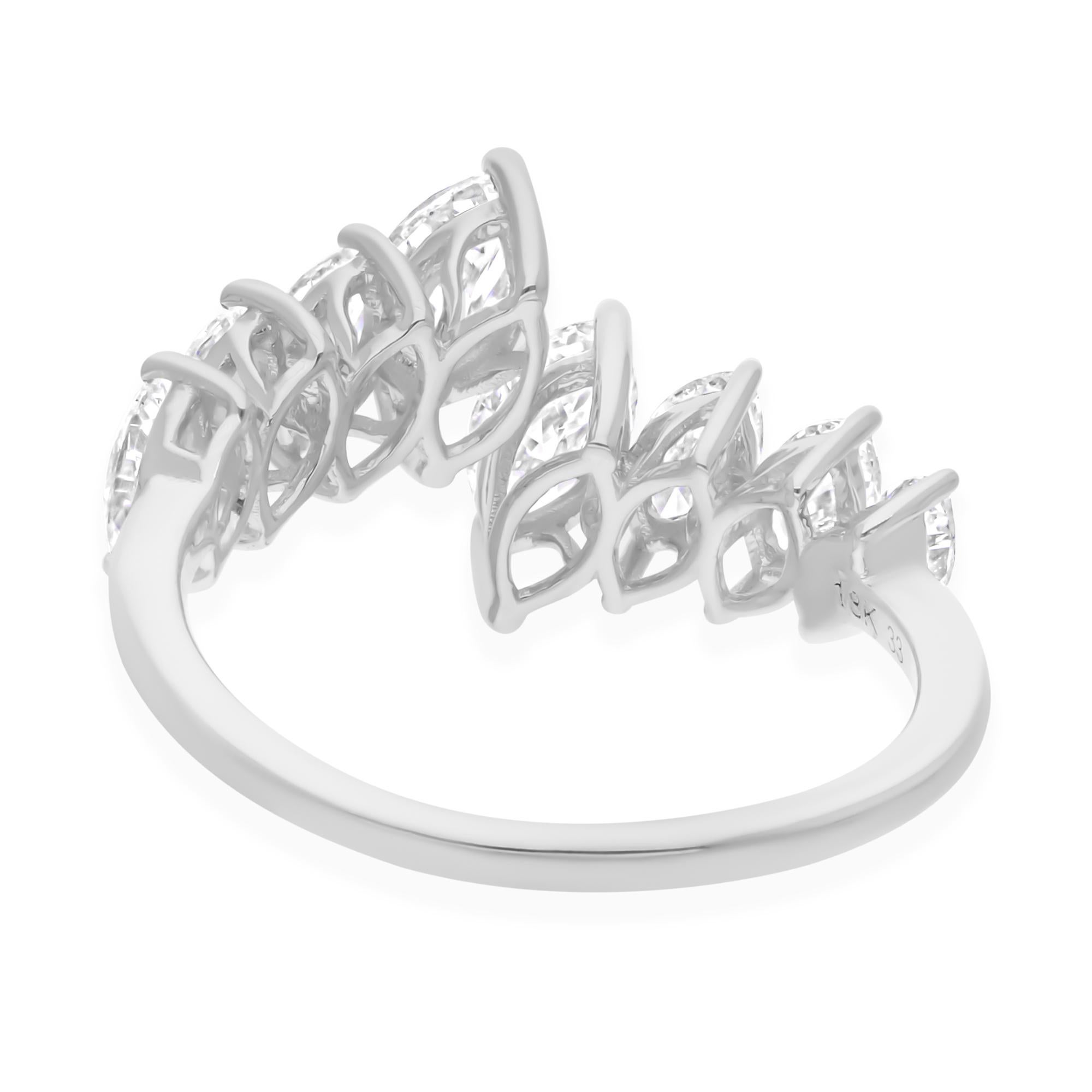 Im Angebot: 1.78Ct Marquise Cut Diamond Open Ring 14k Weißgold Frauen Engagement Geschenk () 6