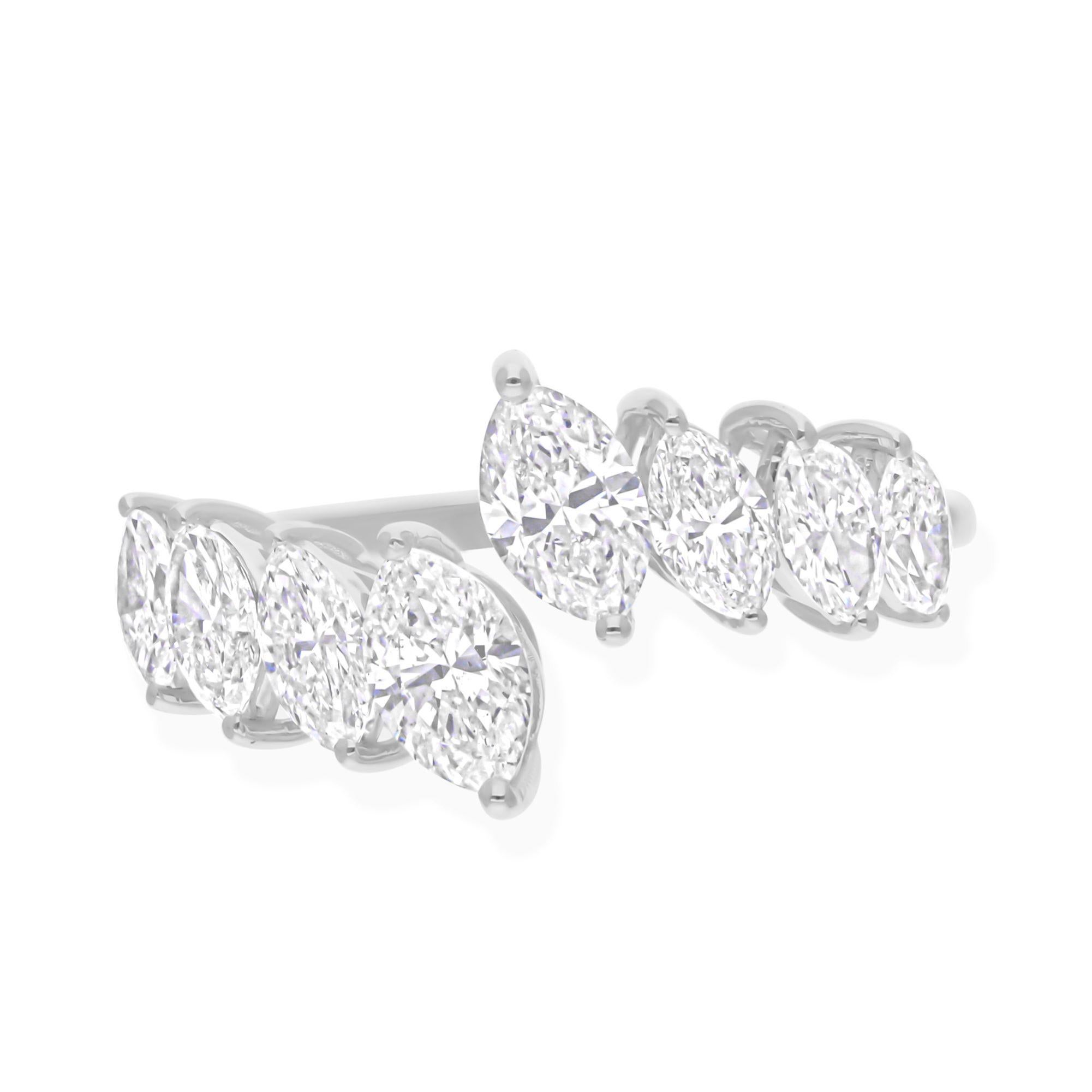 1.78Ct Marquise Cut Diamond Open Ring 14k Weißgold Frauen Engagement Geschenk