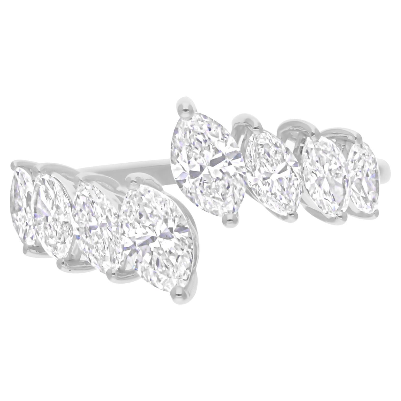 1.78Ct Marquise Cut Diamond Open Ring 18k Weißgold Frauen Engagement Geschenk