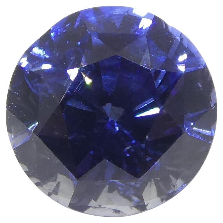 Saphir bleu rond de 1,78 carat certifié GIA, Sri Lanka