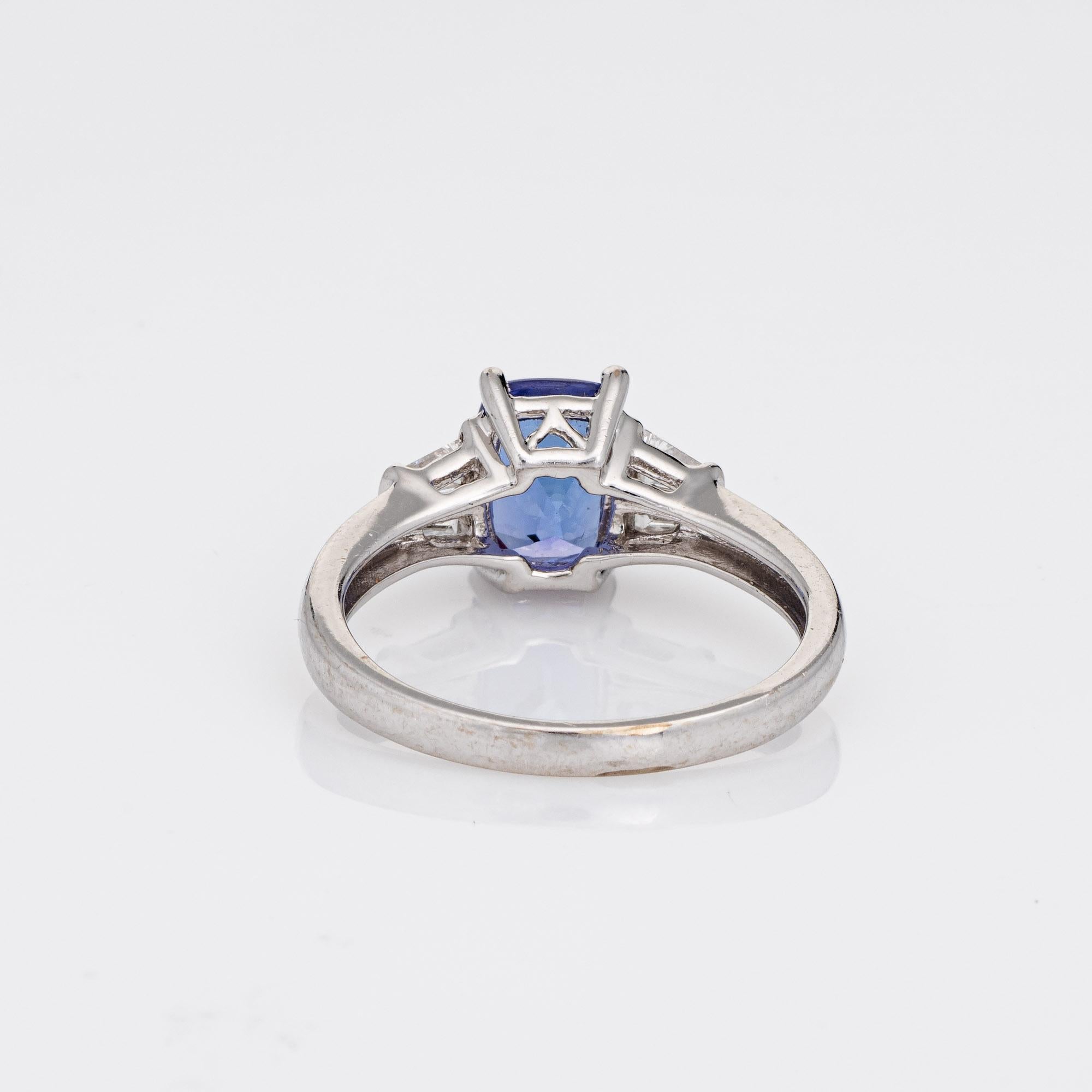 Modern 1.78ct Tanzanite Diamond Ring Gemstone Engagement Estate 14k White Gold For Sale