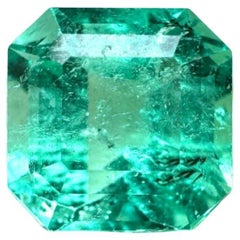 1.79 Carat 7x7 Minty Green Asscher Cut Colombian Emerald - May Birthstone Gem
