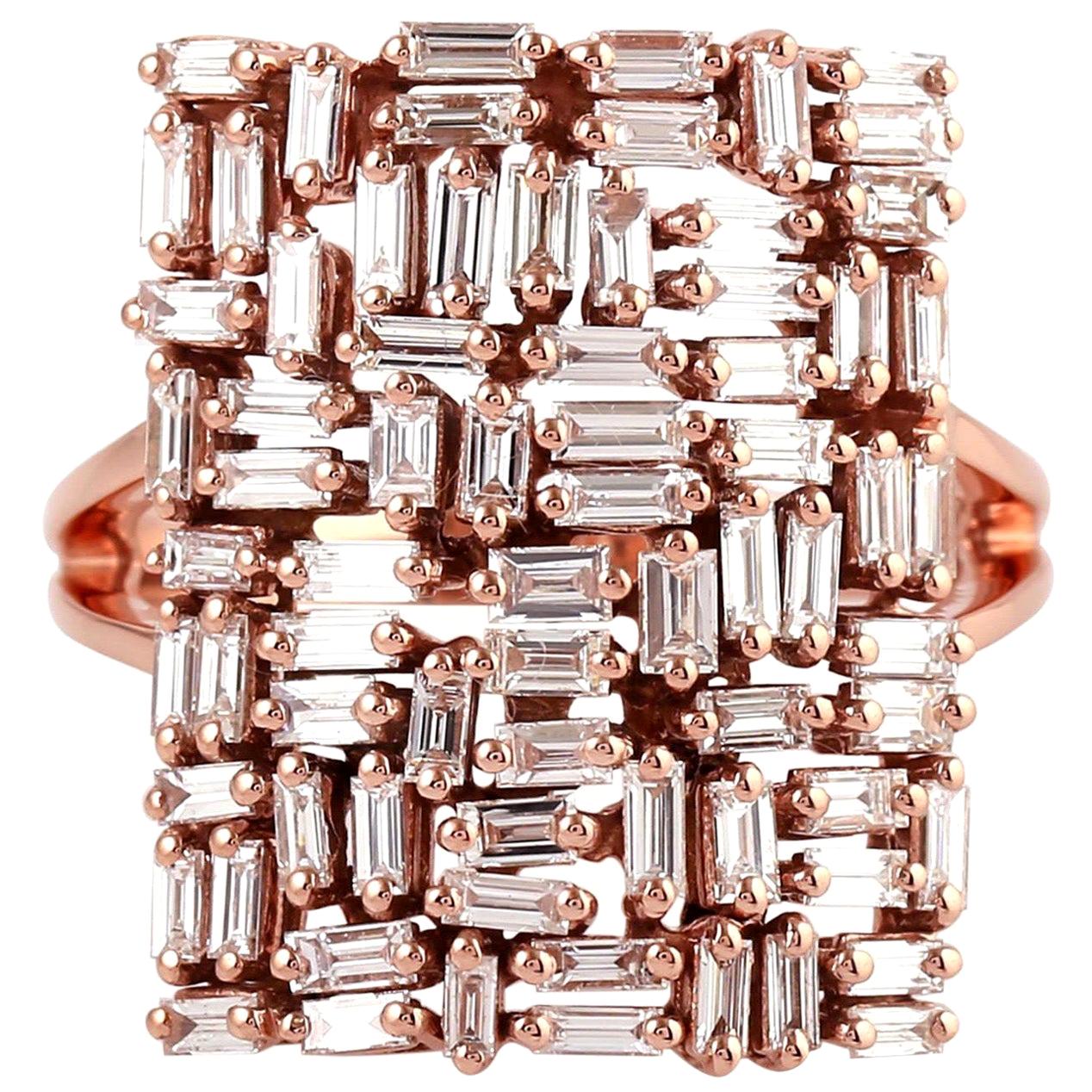 Im Angebot: 1,79 Karat Diamant 18 Karat Baguette Ring ()