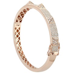 18 Karat Gold Spike Diamond Bangle Bracelet 