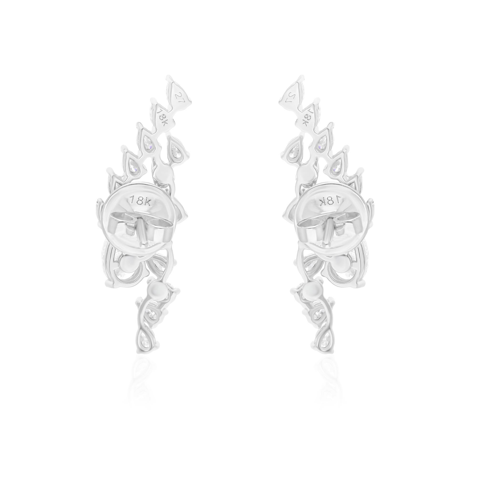 1.79 Carat SI/H Boucles d'oreilles diamant poire taille brillant Or blanc 18 Karat Bijoux Neuf - En vente à Diera, Dubai