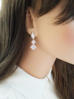 1.79 Carat Total Fancy Shape Two-Tone Diamond Drop Earring