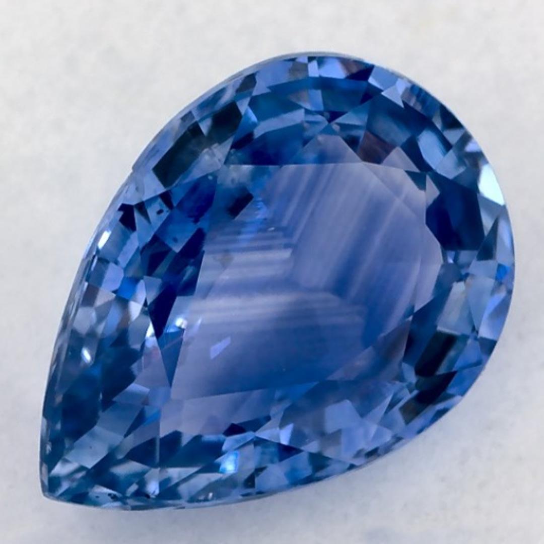 Gema suelta de zafiro azul pera de 1.79 qt Corte pera en venta