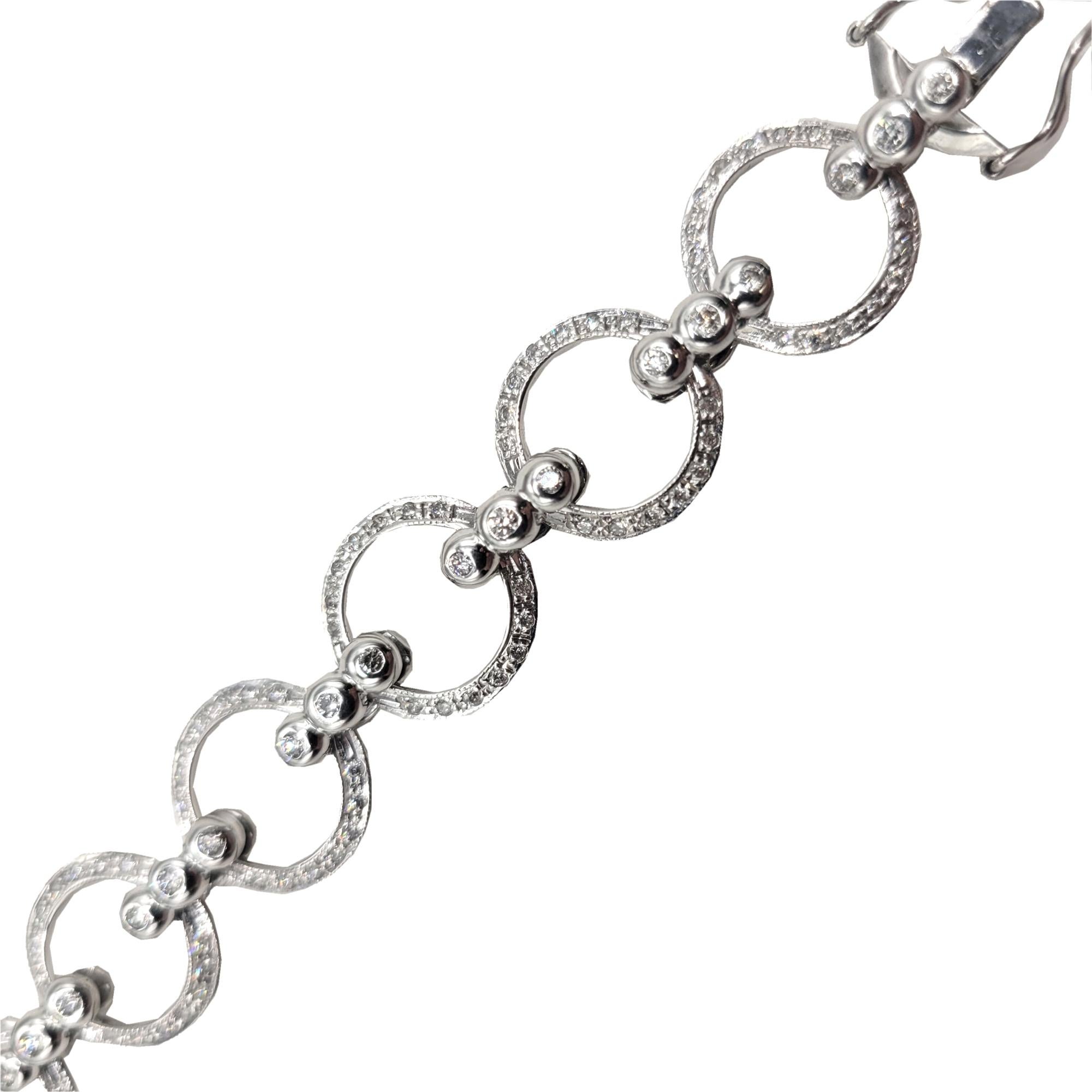 1.79 Karat Pave Set/Lünette Set 14K Gold Diamantarmband - kreisförmige Glieder Damen im Angebot