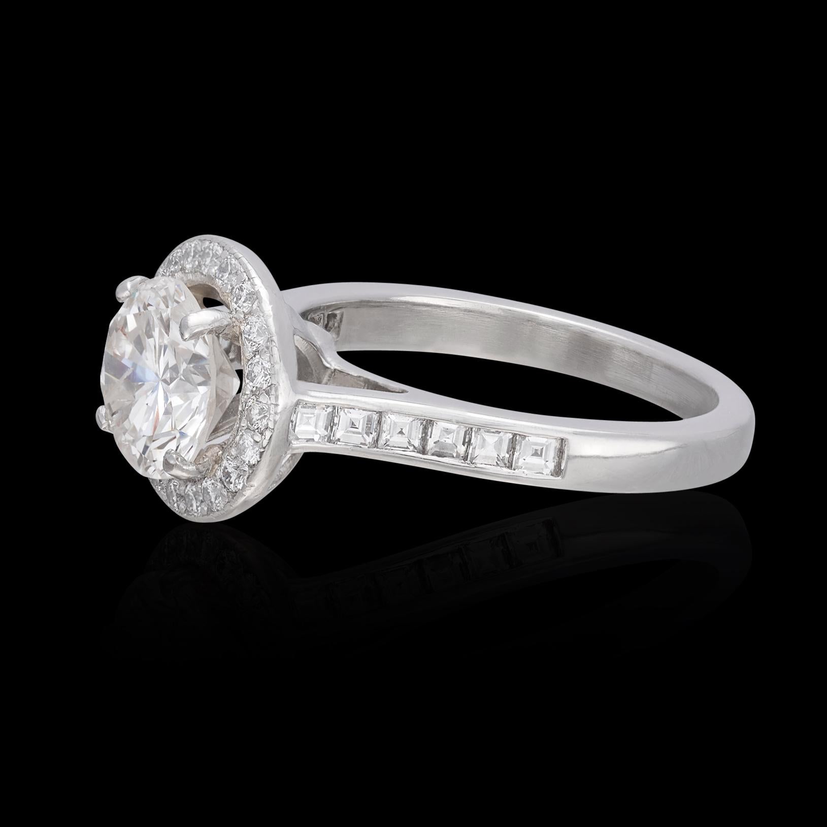 1.79-Ct. Round Brilliant-Cut & Platinum Engagement Ring For Sale 1