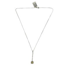 Collier goutte en or blanc 18 carats avec diamants jaunes et blancs de 1,79 carat