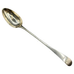 1790 Cuchara hilvanadora inglesa de plata de ley de Jorge III por Jacob Levi