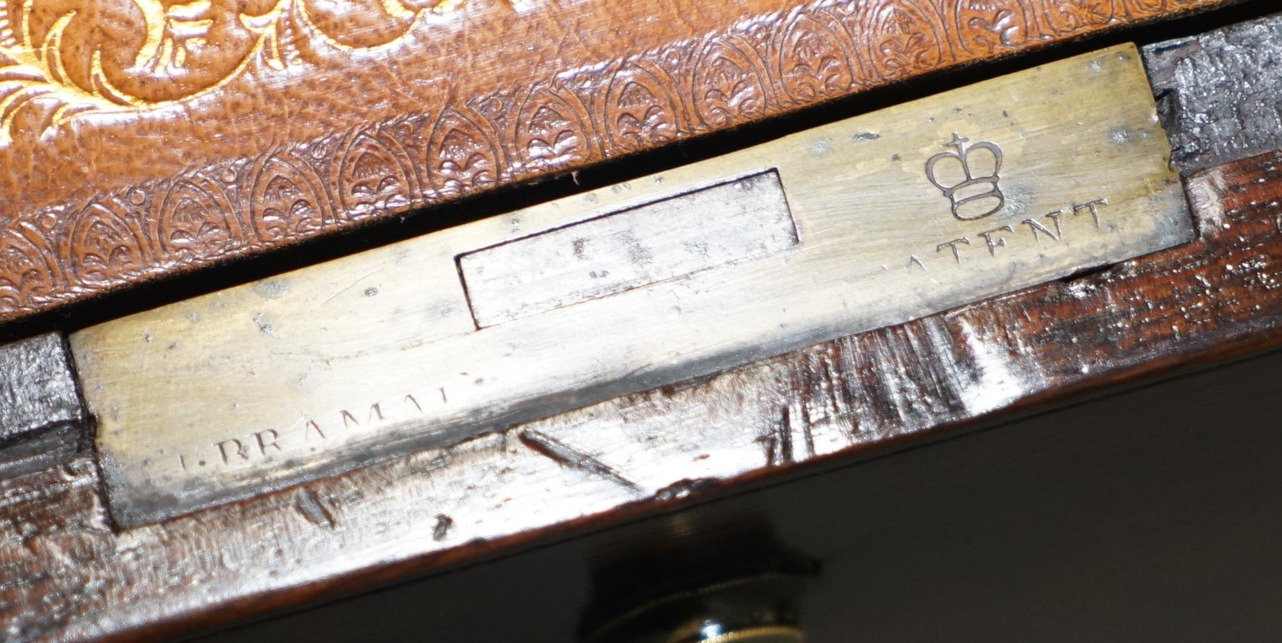 Table de bureau secrétaire de bibliothèque en bois dur cubain Gillows de 1790 I Bramah Lock en vente 5