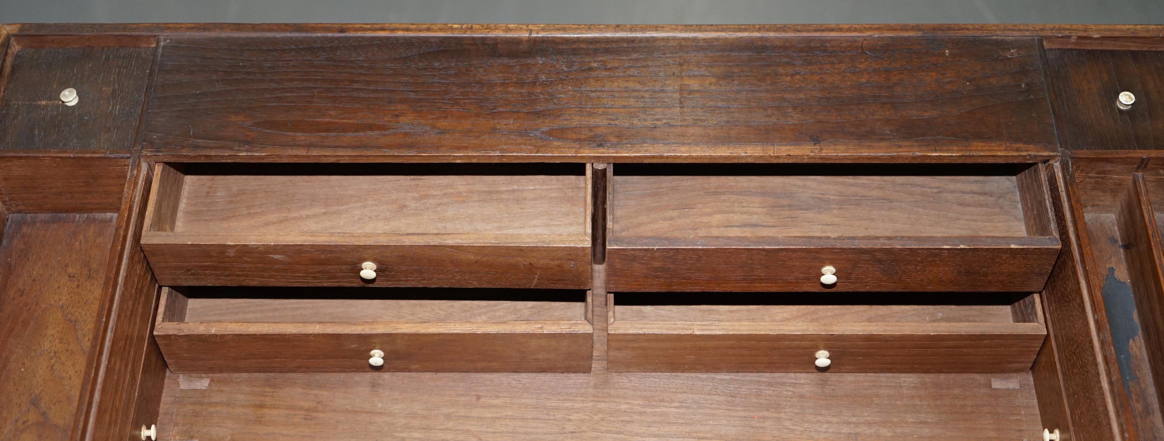 Table de bureau secrétaire de bibliothèque en bois dur cubain Gillows de 1790 I Bramah Lock en vente 12