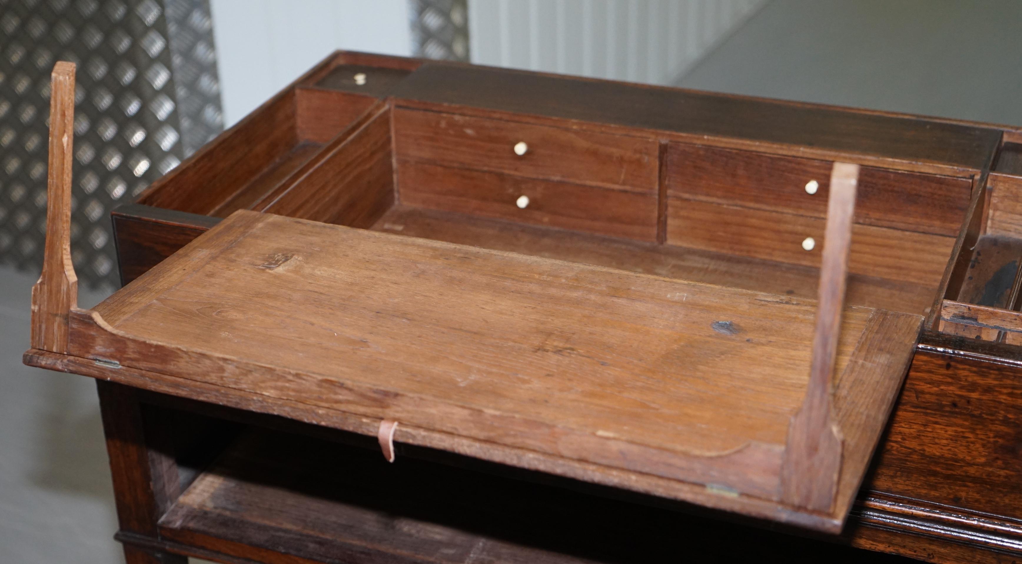 Table de bureau secrétaire de bibliothèque en bois dur cubain Gillows de 1790 I Bramah Lock en vente 13